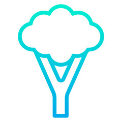 Outline Gradient Broccoli icon