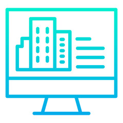 Outline Gradient Real estate Monitor icon