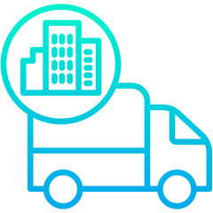 Outline Gradient Hotel Vehicle icon