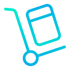 Outline Gradient Goods Trolley icon