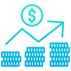 Outline Gradient Dollar Graph icon
