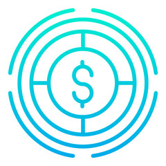 Outline Gradient Dollar Expand icon