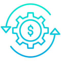Outline Gradient Dollar setting icon