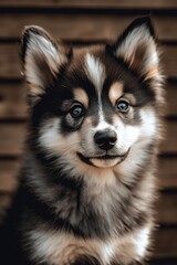 Obraz premium a portrait of a pomsky puppy