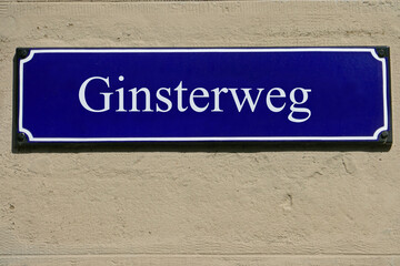 Emailleschild Ginsterweg