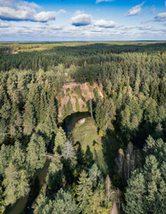 River ula in south of Lithuania flowing through forest