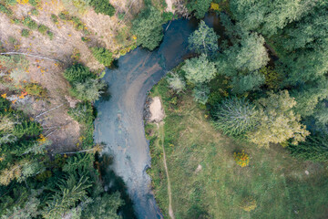 River ula in south of Lithuania flowing through forest