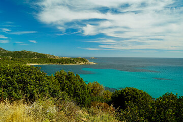Fototapeta na wymiar La costa tra Nora e Capo Spartivento. Provincia di Cagliari. Sardegna