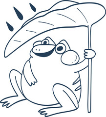 cute cartoon frog illustration.