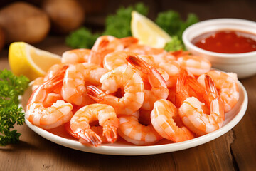 Background of boiled shrimp