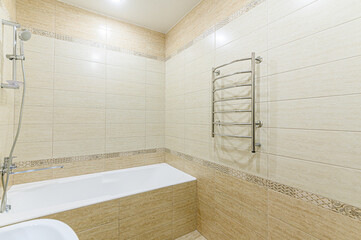 interior apartment room bathroom, sink, decorative elements, toilet
