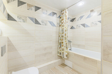 interior apartment room bathroom, sink, decorative elements, toilet