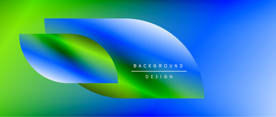 Circles and round shapes with gradients. Minimal abstract background, round geometric shapes, clean and structured design