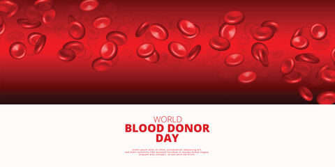 Vector World Blood Donor Day is an annual event observed on June 14th to raise awareness about the importance of blood donation and to thank blood donors for their life-saving contributions