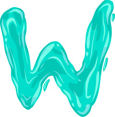 Liquid Alphabet Letter W