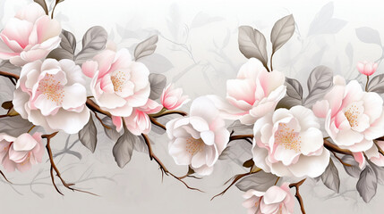 Bouquet of pink watercolor flowers flowers   spring, nature, blossom, tree, flowers, plant, bloom, beauty, branch, cherry, 