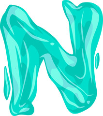 Liquid Alphabet Letter N