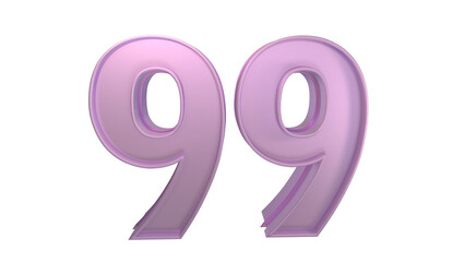 Creative design purple 3d number 99