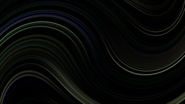 Waves of lines on black background animation 