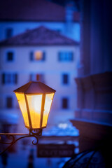 Street lamp in the old town of Kotor, Montenegro