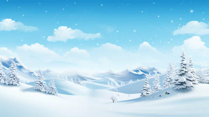 Obraz premium winter landscape with snow covered tree