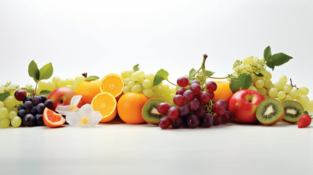 Bunch Of Fruits stock photo like grapes , lemon. kiwi,
