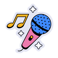 birthday karaoke party sticker
