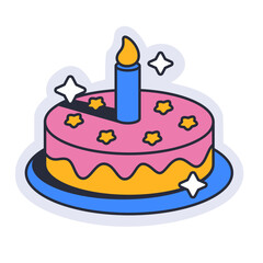 birthday cake sticker