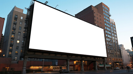Obraz premium City billboard mockup. Outdoor advertising mockup, advertising display