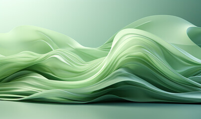 Naklejka premium Abstract background with wavy texture in green tones.