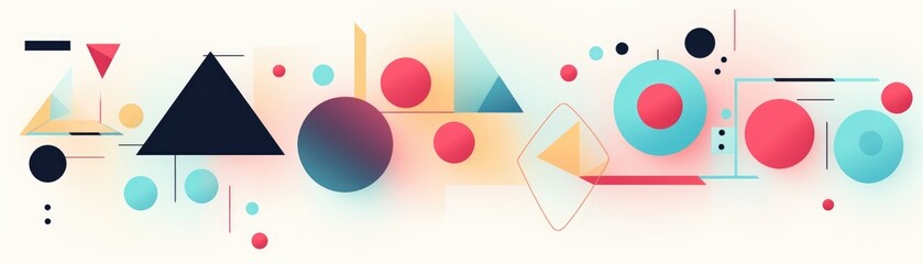 banner of graphic design with simple geometric shapes. Generative AI