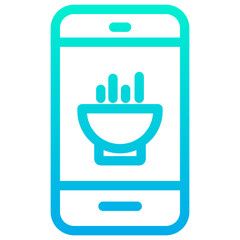 Outline Gradient Mobile Food icon