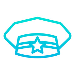 Outline Gradient Police hat icon