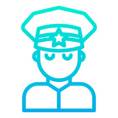 Outline Gradient Police man icon