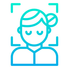 Outline Gradient Woman Face Scan icon