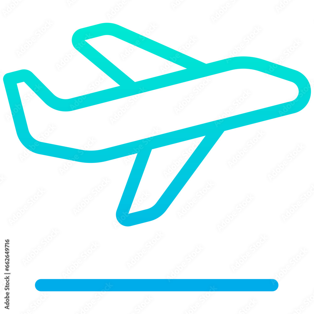 Canvas Prints outline gradient flight take off icon