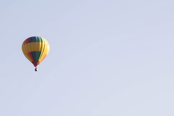 Hot air balloon in the sky. Blue sky and hot air balloon