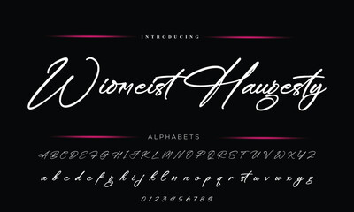 signature font alphabet vector illustration isolated Background