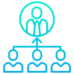 Outline Gradient Team Management Leads icon