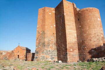 Old fortress. Destroyed castle walls. Old architecture