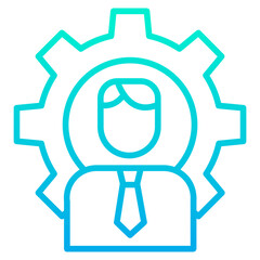Outline Gradient User Management cog icon