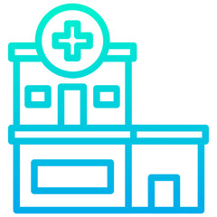 Fototapeta premium Outline Gradient Medicine Clinic icon