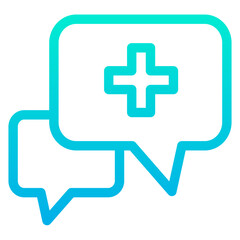 Obraz premium Outline Gradient Real Estate Chat icon