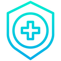 Obraz premium Outline Gradient Medical Shield icon