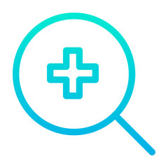 Fototapeta premium Outline Gradient Search Hospital icon