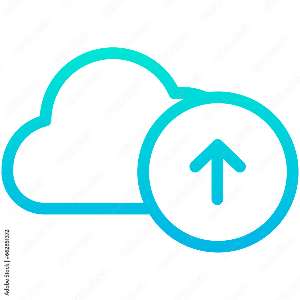 Canvas Prints outline gradient upload cloud icon