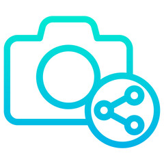 Outline Gradient Share Camera icon