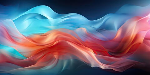 Fototapeta premium AI Generated. AI Generative. Color abstract wave wispy decorative background. Graphic Art