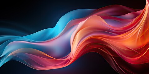 AI Generated. AI Generative. Color abstract wave wispy decorative background. Graphic Art