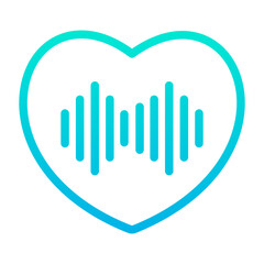 Outline Gradient Love Music icon